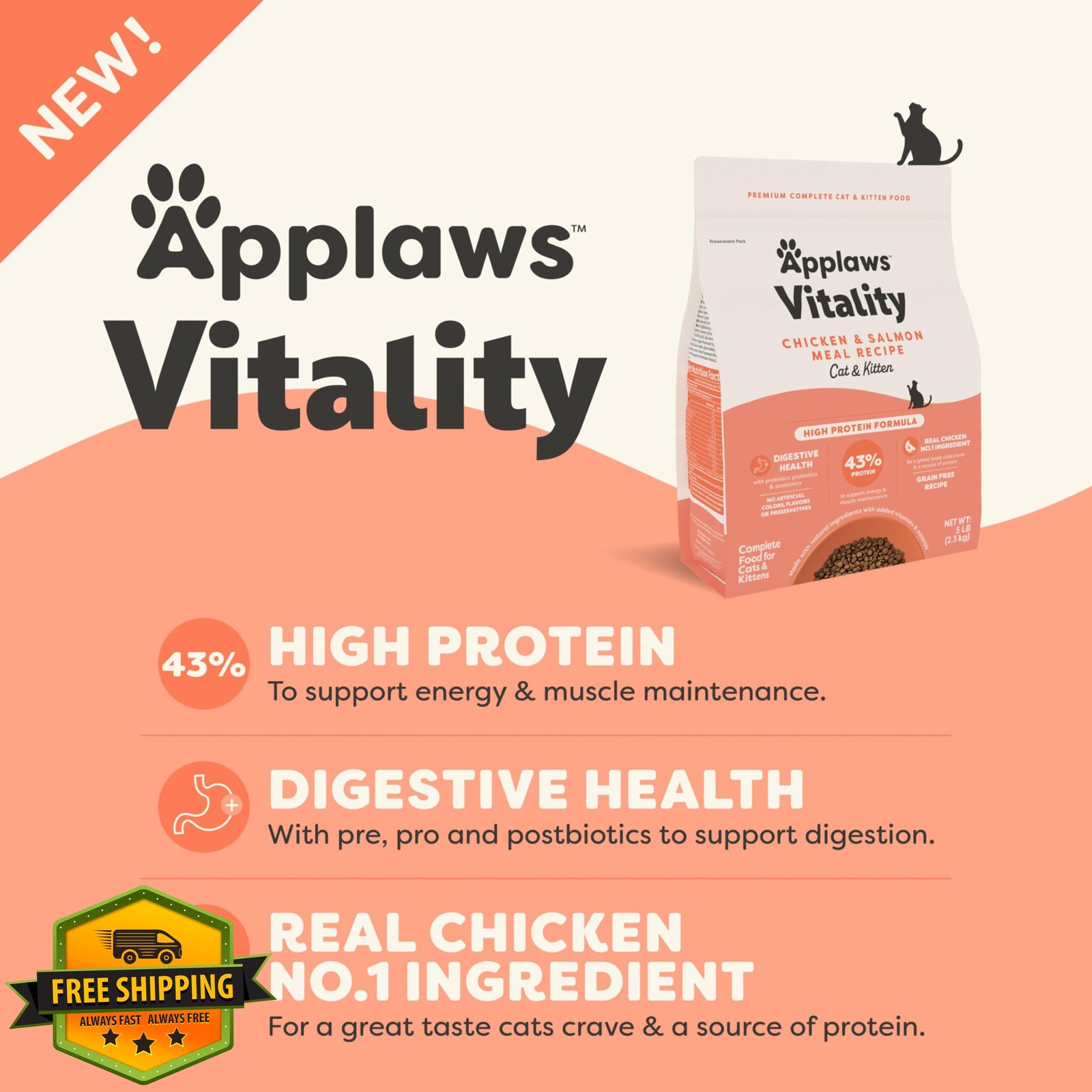 Applaws Cat Food Chicken Salmon 5lb