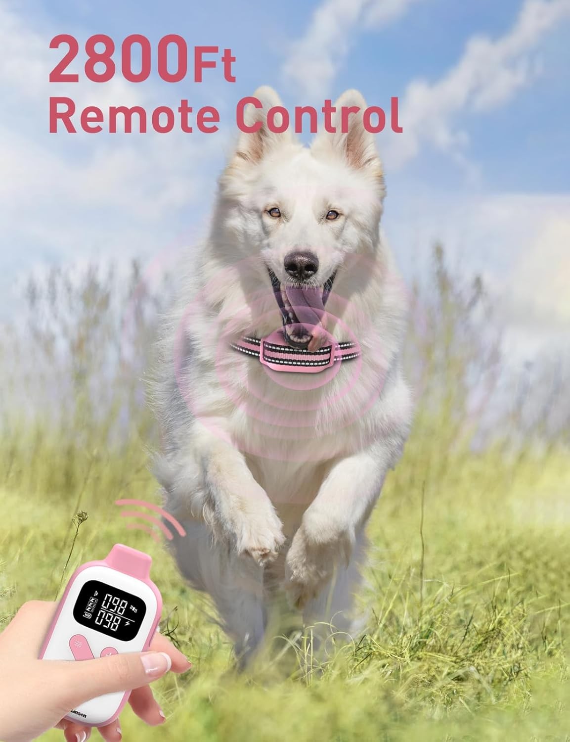 2-in-1 Bark and Shock Collar for Dogs, Smart Anti Barking Dog Training Collar wi