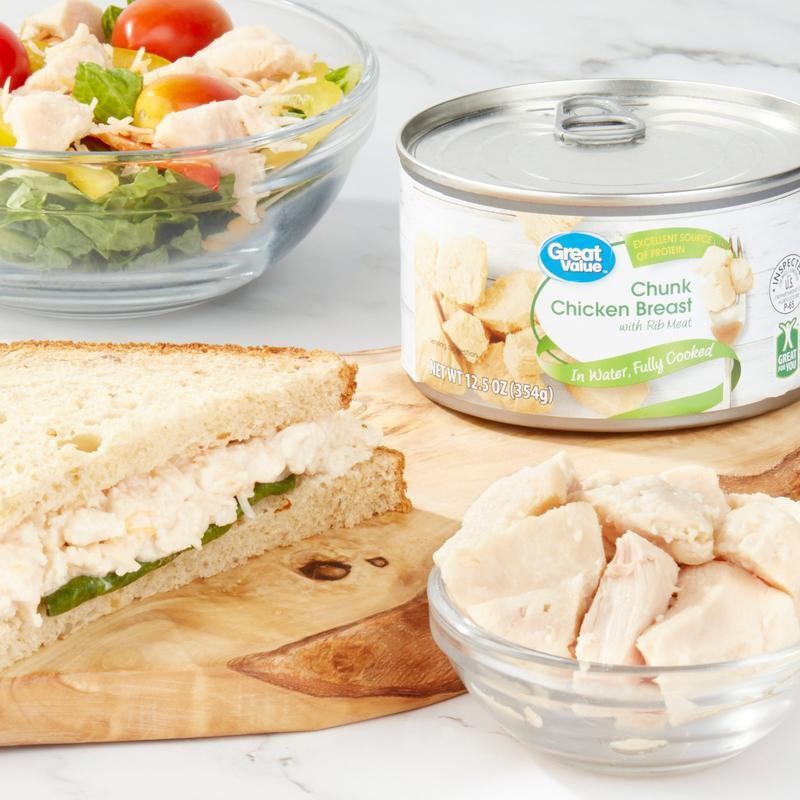 Canned Chunk Chicken Breast 4 Pack Fully Cooked High Protein Low Calorie New