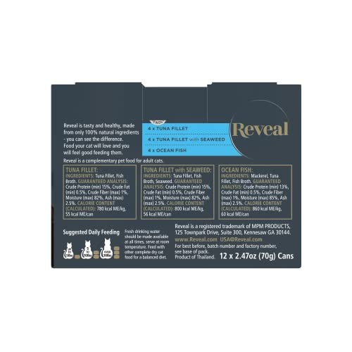Reveal – Grain Free | Wet Canned Cat Food | Variety Pack – Seafood 12 Pack