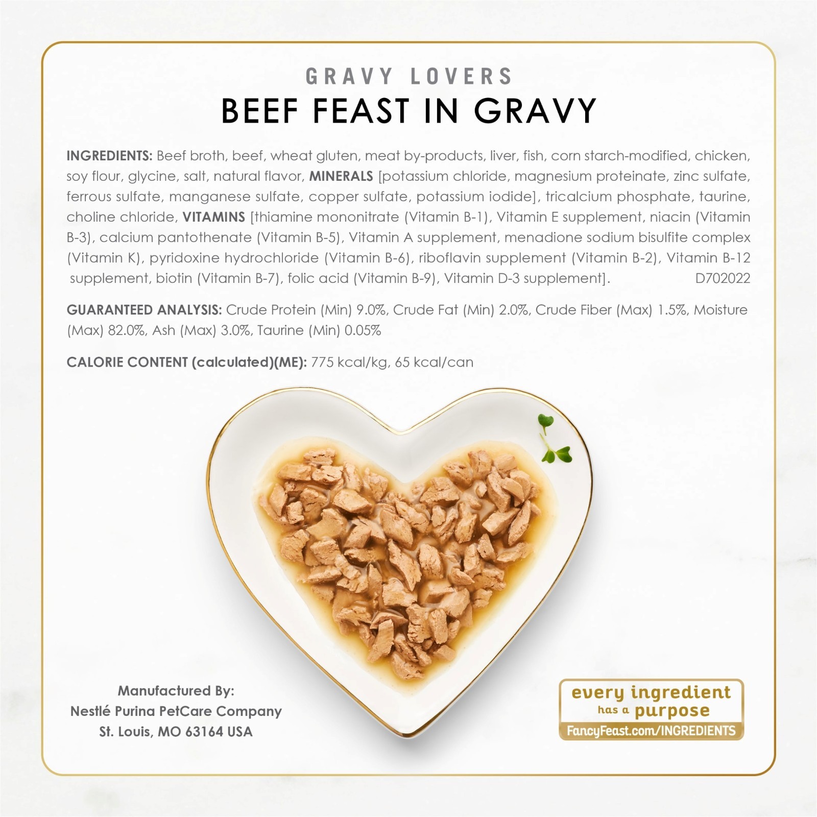 Purina Fancy Feast Gravy Lovers Kitten Food, Wet Cat Food, Poultry & Beef, 3 oz