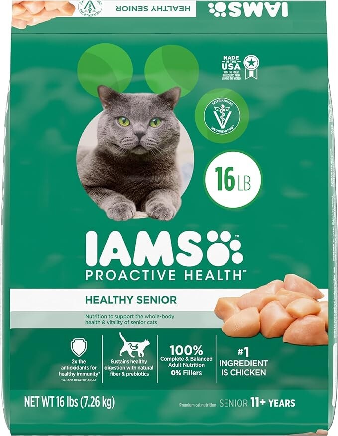 IAMS Proactive Health Healthy Senior Dry Cat Food with Chicken