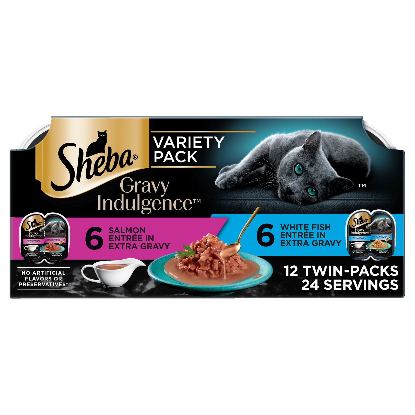 Gravy Indulgence Entree in Extra Gravy Variety Pack Cat Food 2.6 oz Twin-Pack