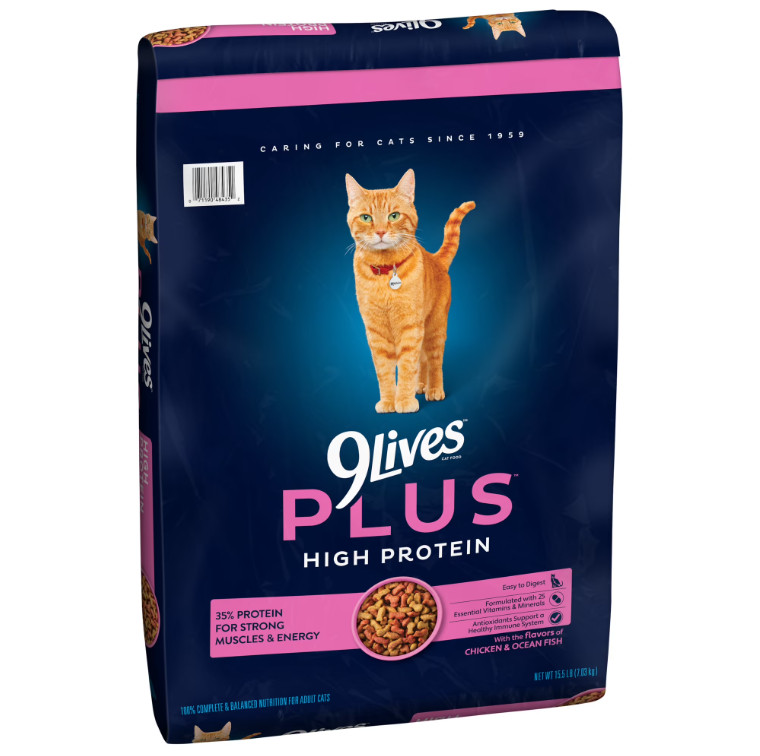 3 Bag 9Lives PLUS High Protein Dry Cat Food, 15.5 lb. Bag
