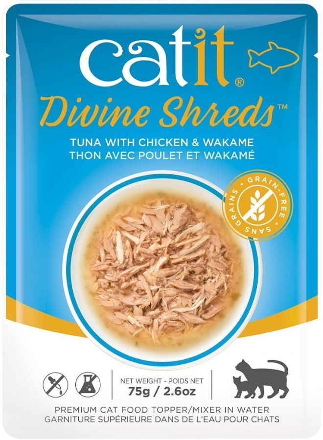 Cat, Catit Divine Shreds Tuna with Chicken and Wakame (2.65 oz)