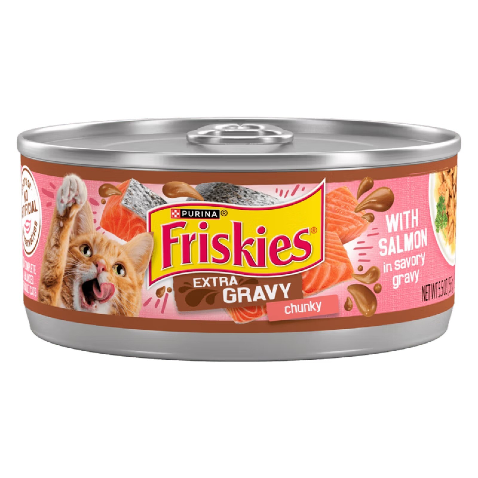 Purina Friskies Extra Gravy Wet Cat Food Chunky Salmon Savory 156G 5.5OZ 24 Pack