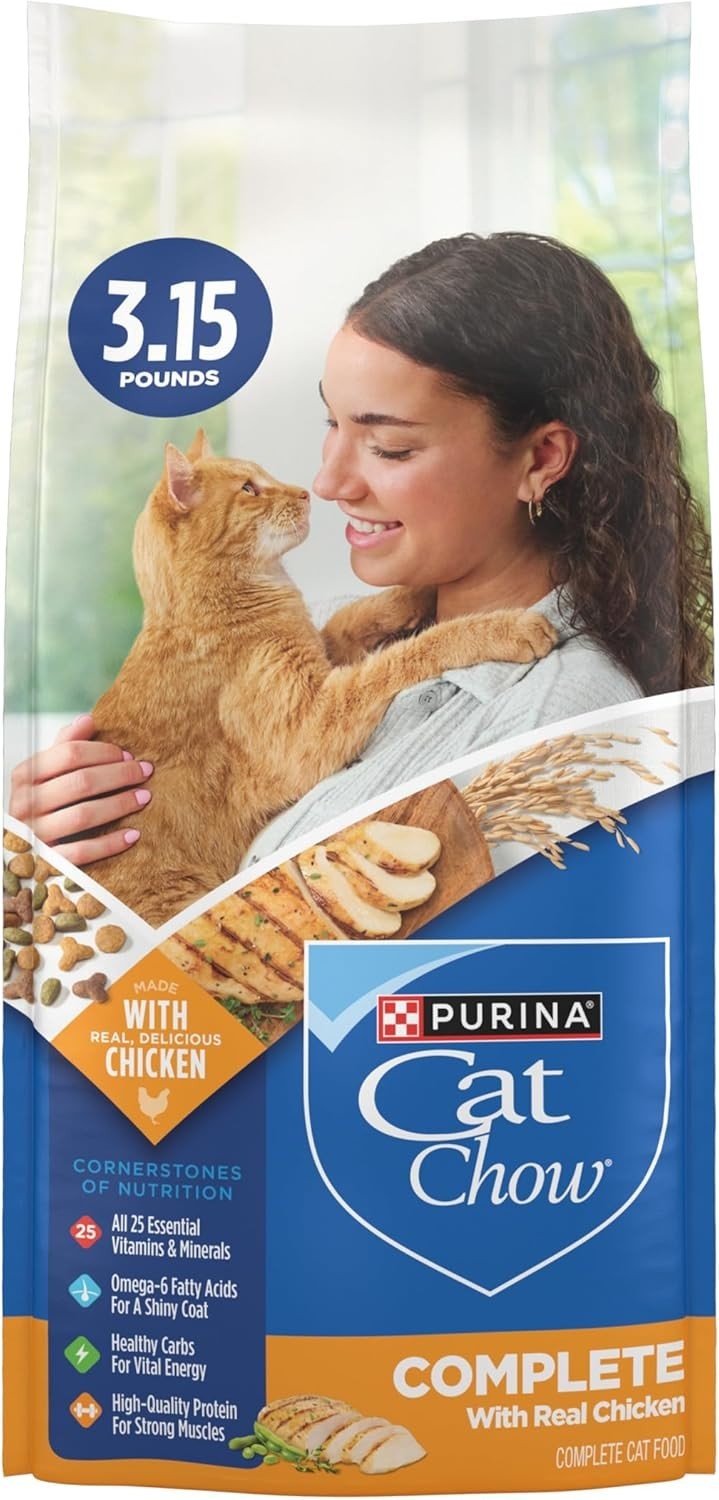 Complete High Protein Dry Cat Food With Real Chicken – Pack of 4 3.15 lb. Bags