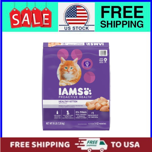 Iams Proactive Health Dry Cat Food with Chicken for Kittens, 16 lb Bag