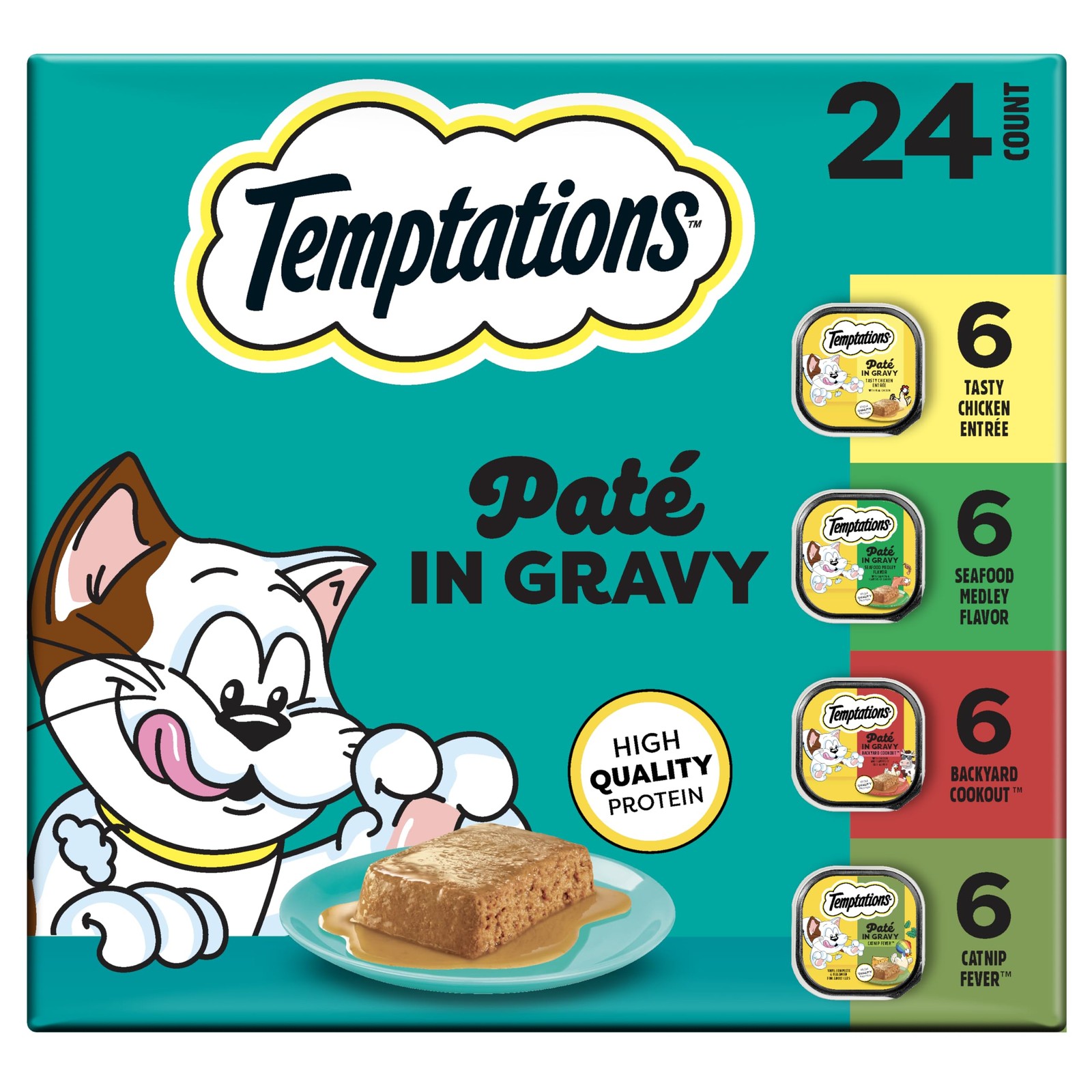 Temptations Pate in Gravy Adult Wet Cat Food Tasty 24 Count (Pack of 1)