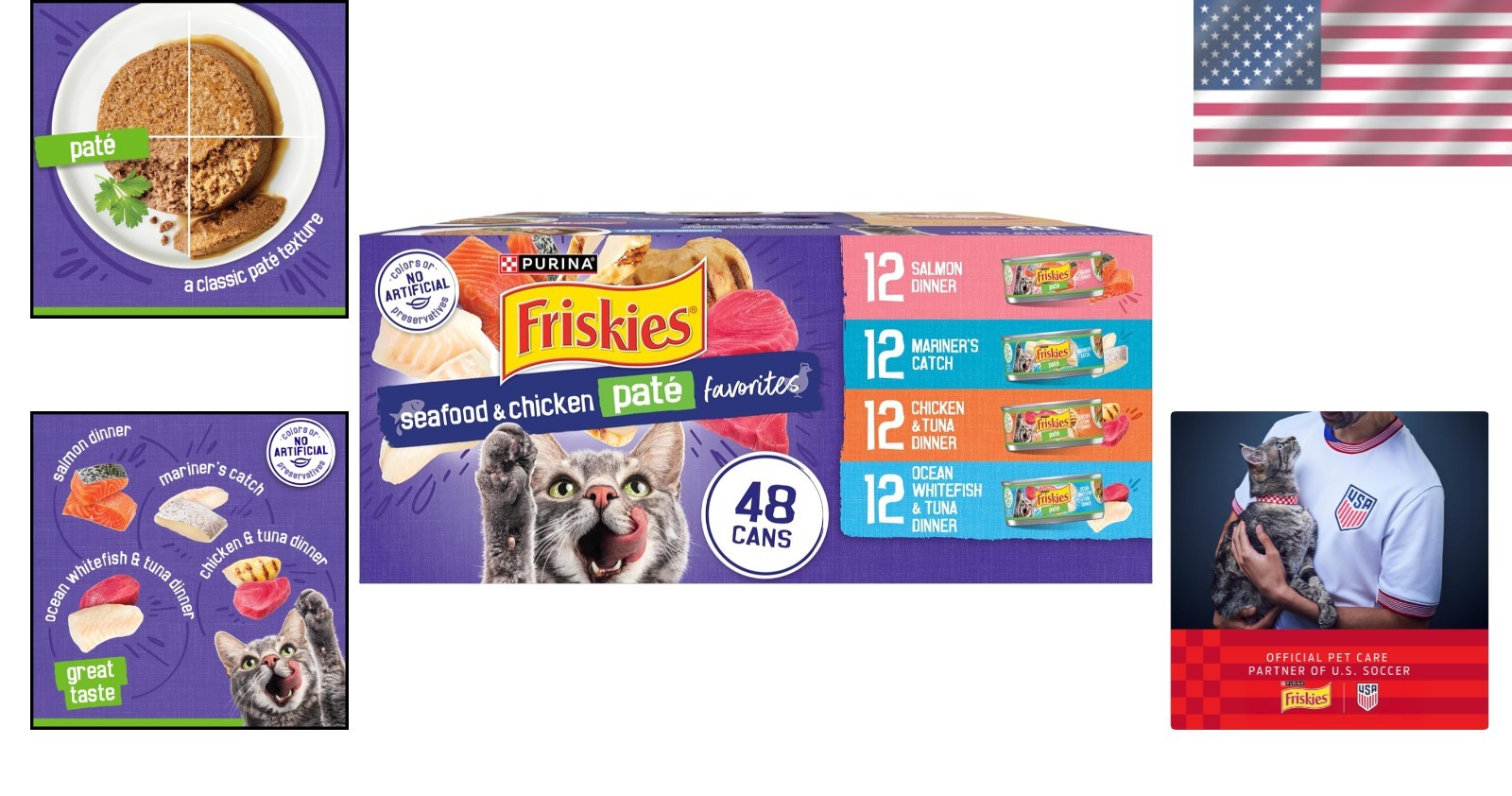 Purina Seafood & Chicken Pate Cat Food Variety Pack – 48 ct.