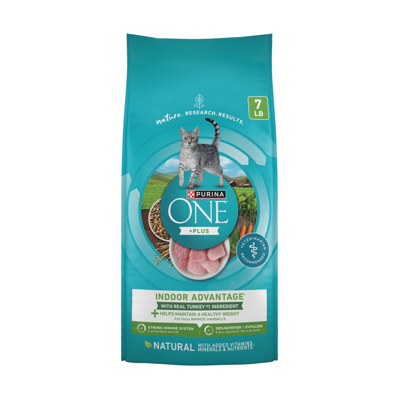 7 lb Bag Plus Indoor Advantage Dry Cat Food Turkey Blend Complete Nutrition