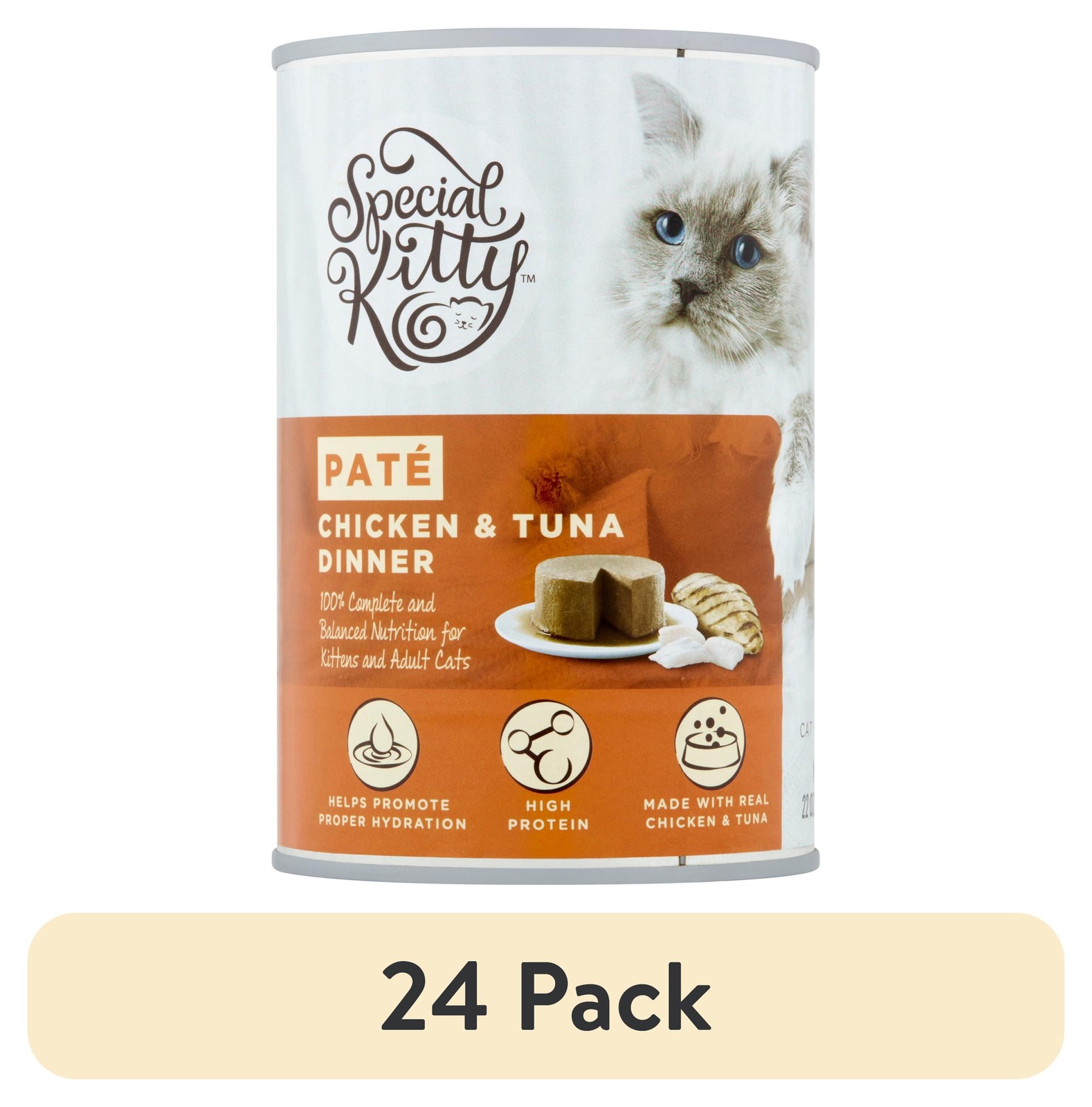 (24 Pack) Chicken & Tuna Dinner Pate Wet Cat Food, 22 Oz Can ✅ 👈