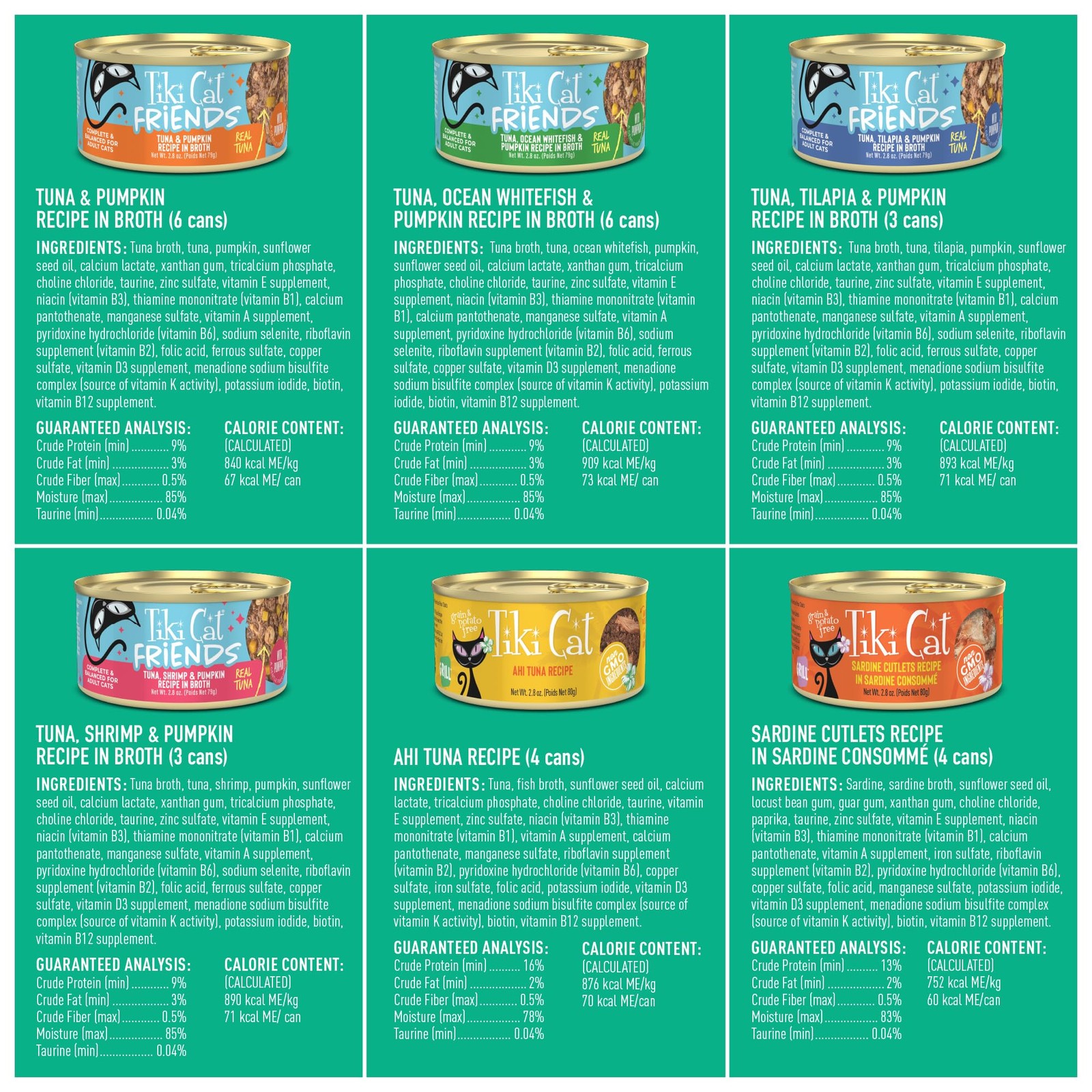 Tiki Pets Tiki Cat Wet Cat Food Mega Pack Seafood Selects 2.8 Oz Can 36 Count