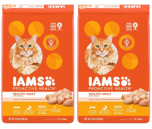 Iams ProActive Health Healthy Adult Original with Chicken Dry Cat Food, 2x22lb