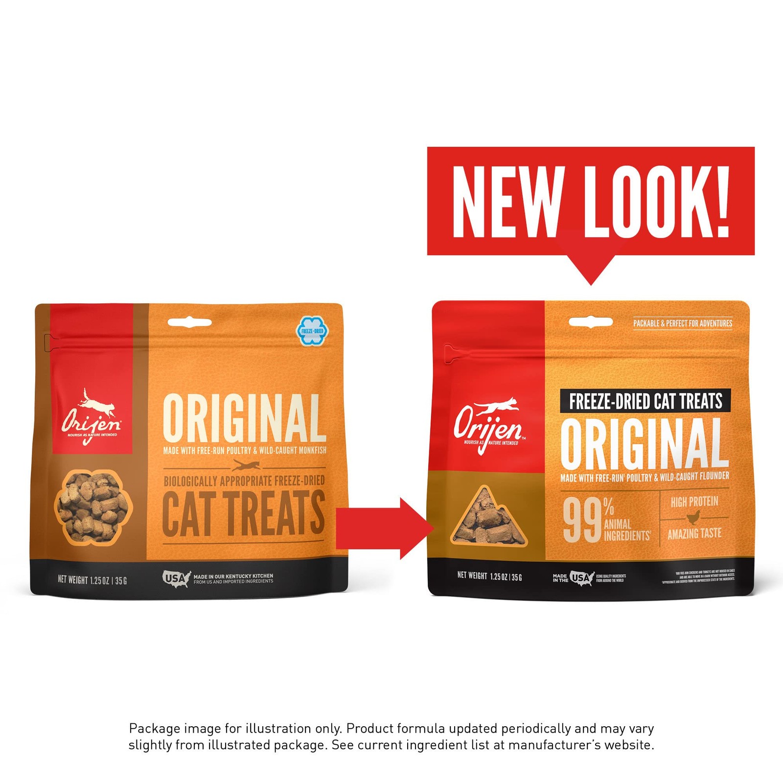 Orijen Original Freeze Dried Cat Treats Grain Free High Protein 1.25 Oz