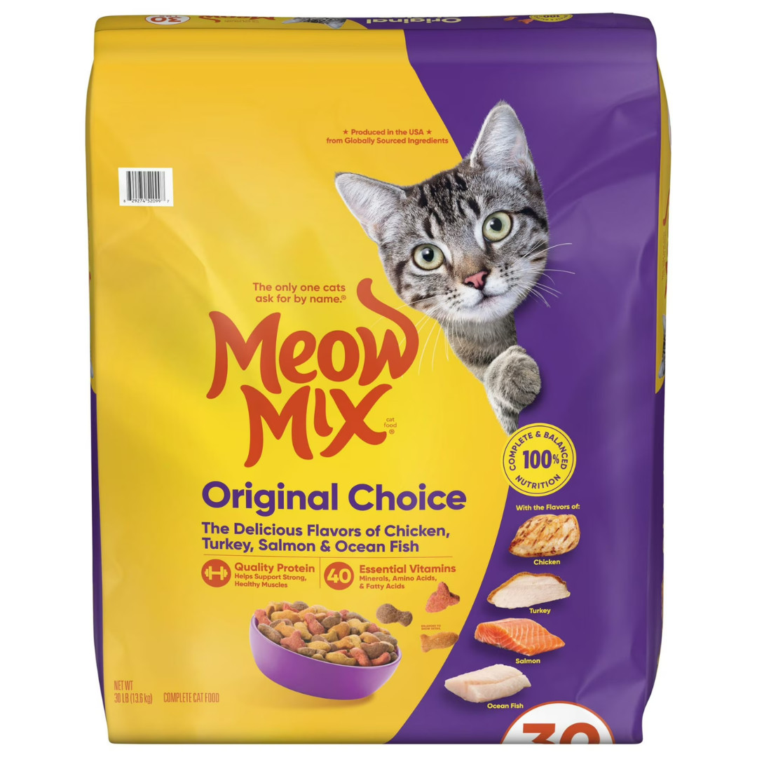 (2 pack) Meow Mix Original Choice Dry Cat Food, 30 lb. Bag
