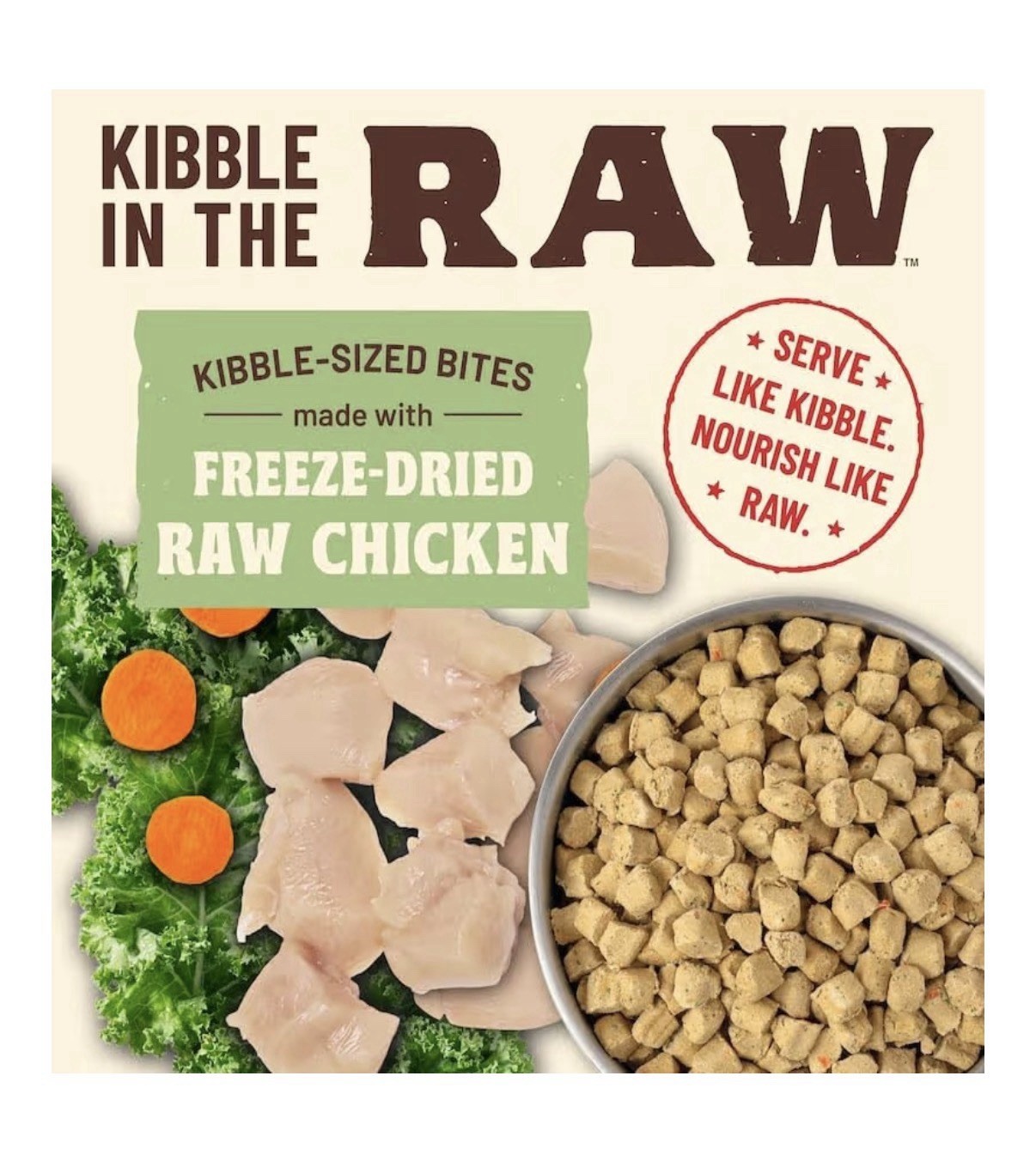 Raw, Freeze Dried Cat Food, Chicken, Scoop & Serve, Made with Raw Protein 1.5 Lb