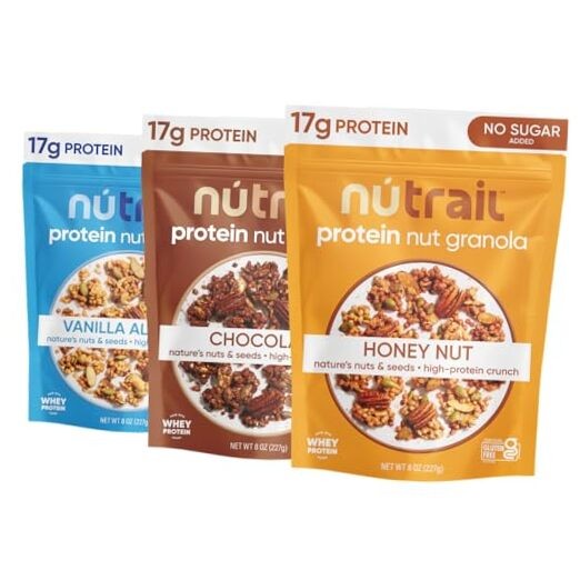 17g Protein Nut Granola Cereal, Variety Pack, No Sugar Added, Keto, Low Carb,