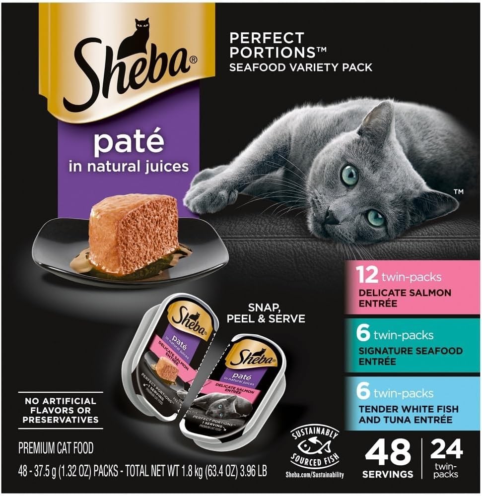 Sheba Perfect Portions Wet Cat Food Cuts in Gravy, Cat Food Wet 2.6 oz. 24 C 48