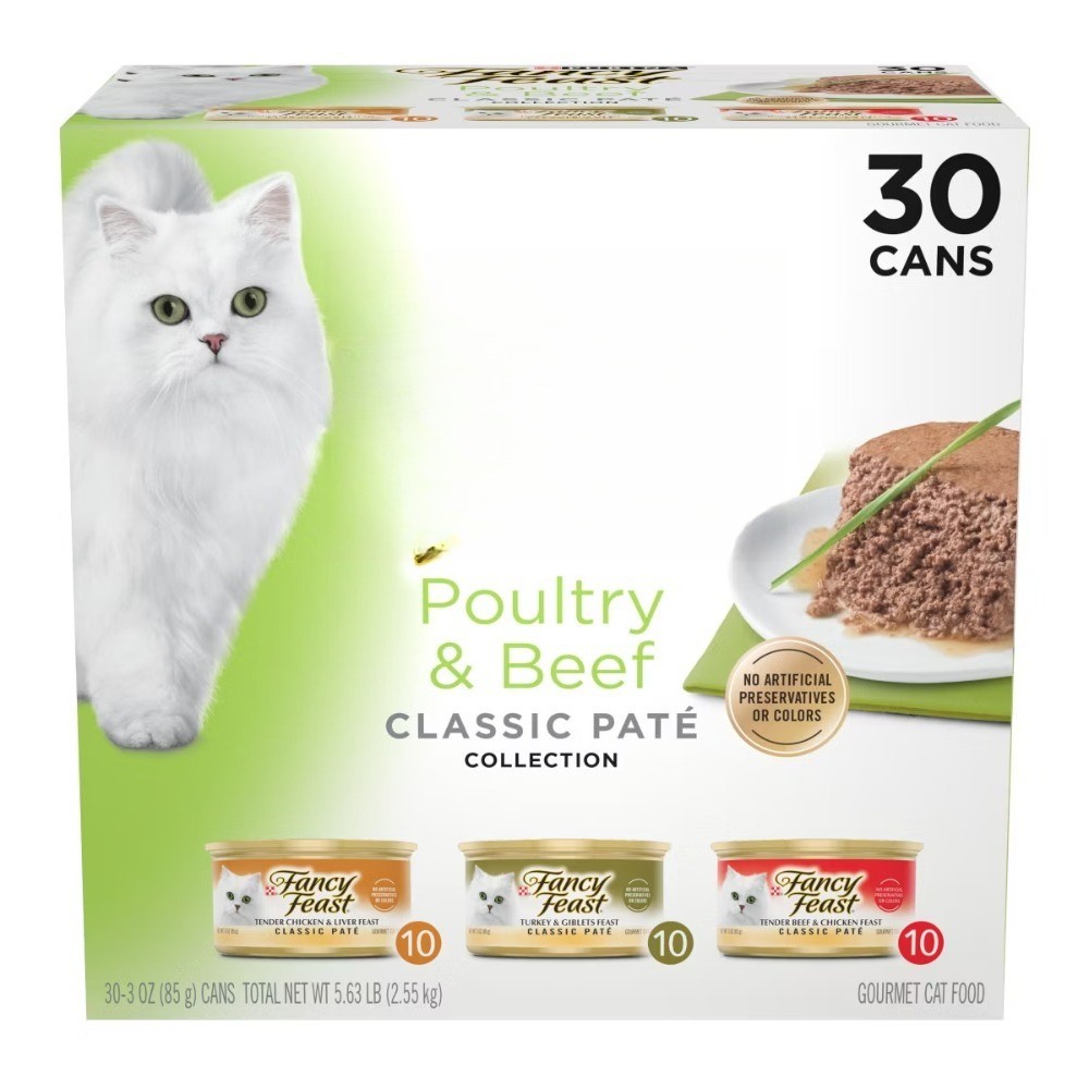 Feast Classic Paté Variety Pack Chicken, Turkey & Beef Flavor Wet Cat Food Cans