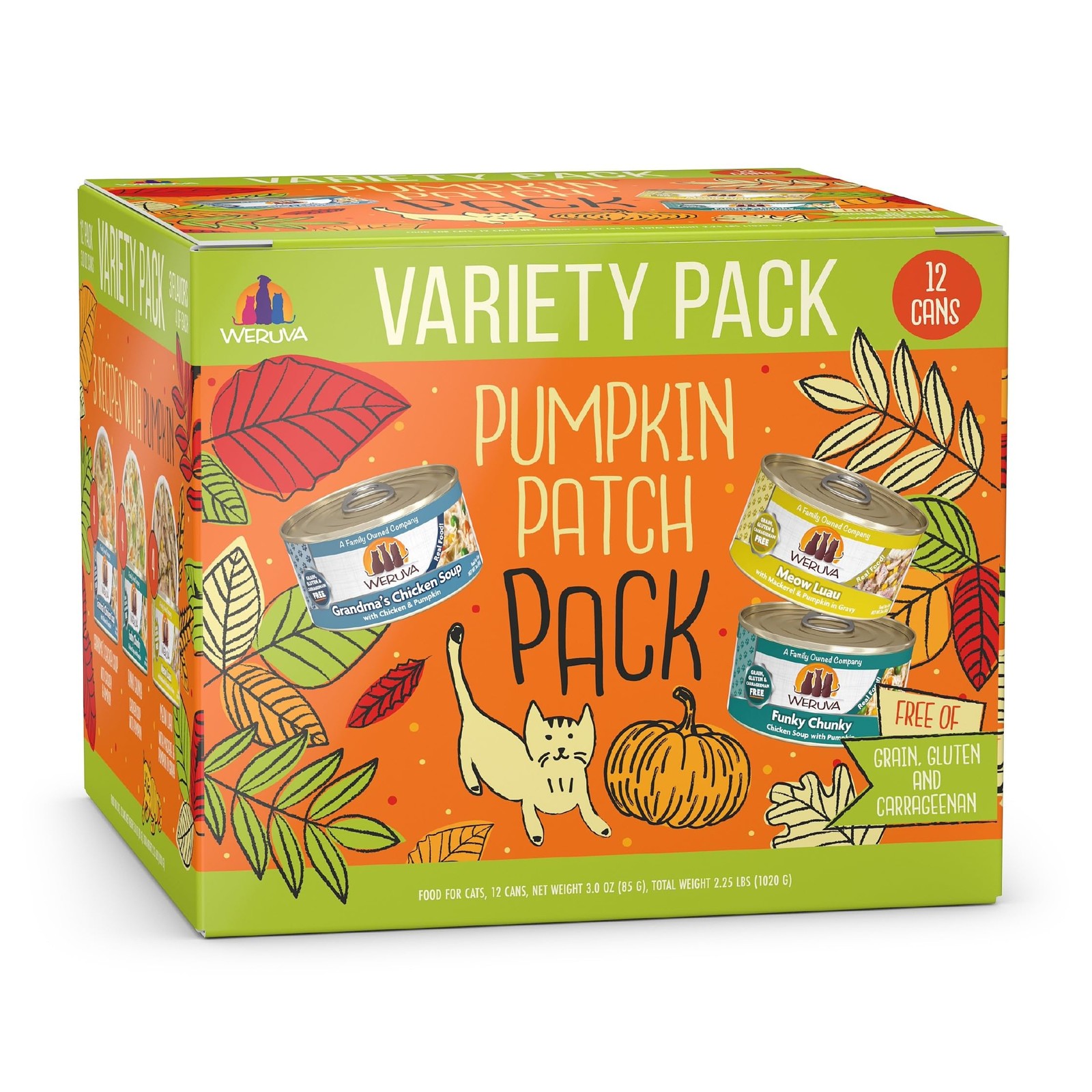 Weruva Wet Cat Food, Pumpkin Patch Pack Variety Pack, 3 Ounce (Pack of 12)