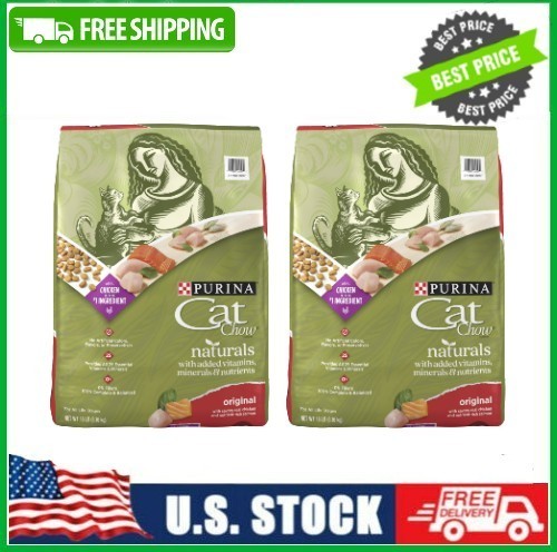 (2 pack) Purina Cat Chow Naturals, Dry Cat Food, Chicken & Salmon, 18 lb Bag