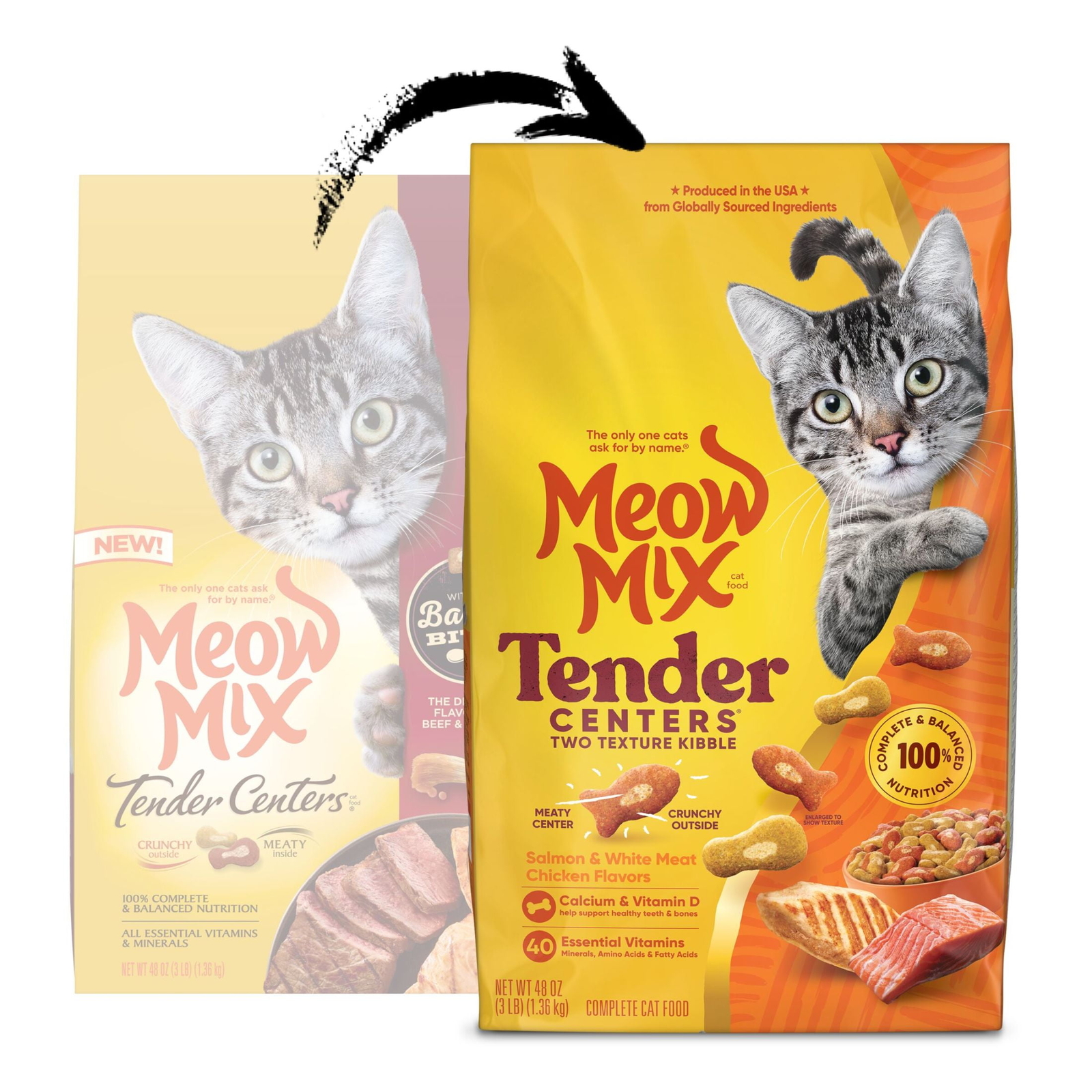 Meow Mix Tender Centers Dry Cat Food, Salmon & White Meat Chicken Flavors