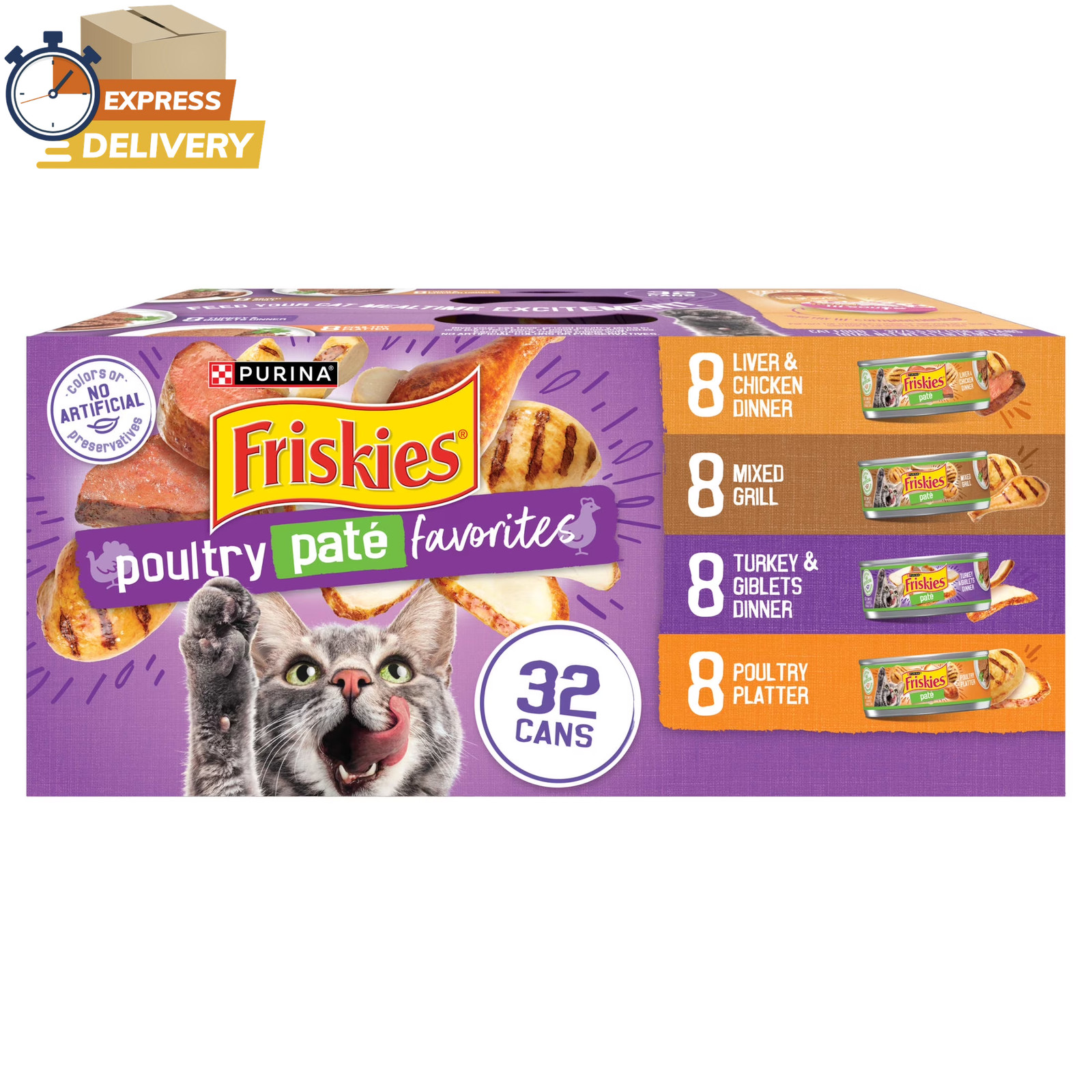 Purina Pate, Soft Poultry Variety Pack, Wet Cat Food, 5.5 Oz Cans, 32 Pack