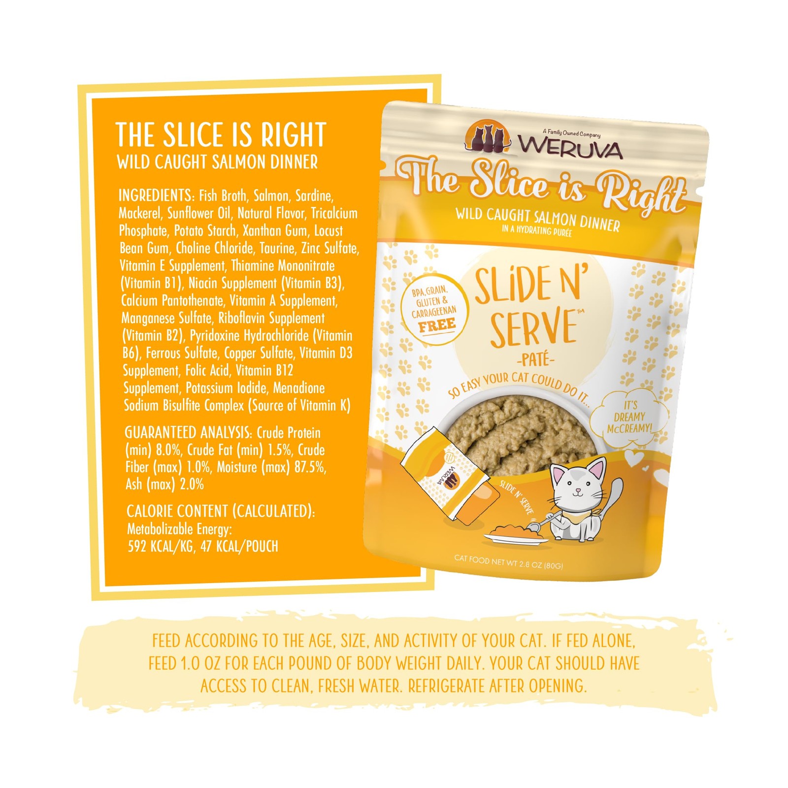 Weruva Wet Cat Food, The Slice is Right with 2.8 Ounce (Pack of 12), Yellow