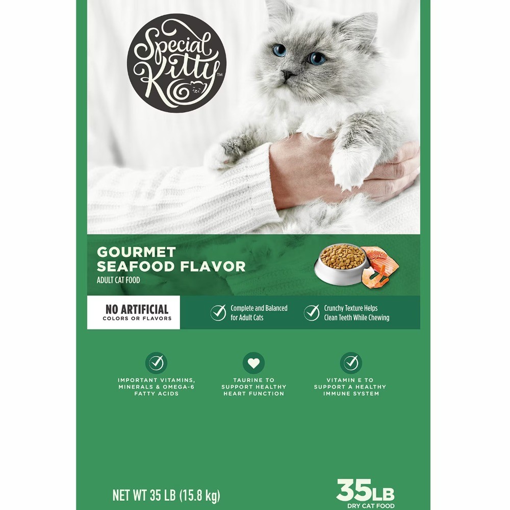 Special Kitty Gourmet Formula Seafood Blend Flavor Dry Cat Food, 35 lb Bag