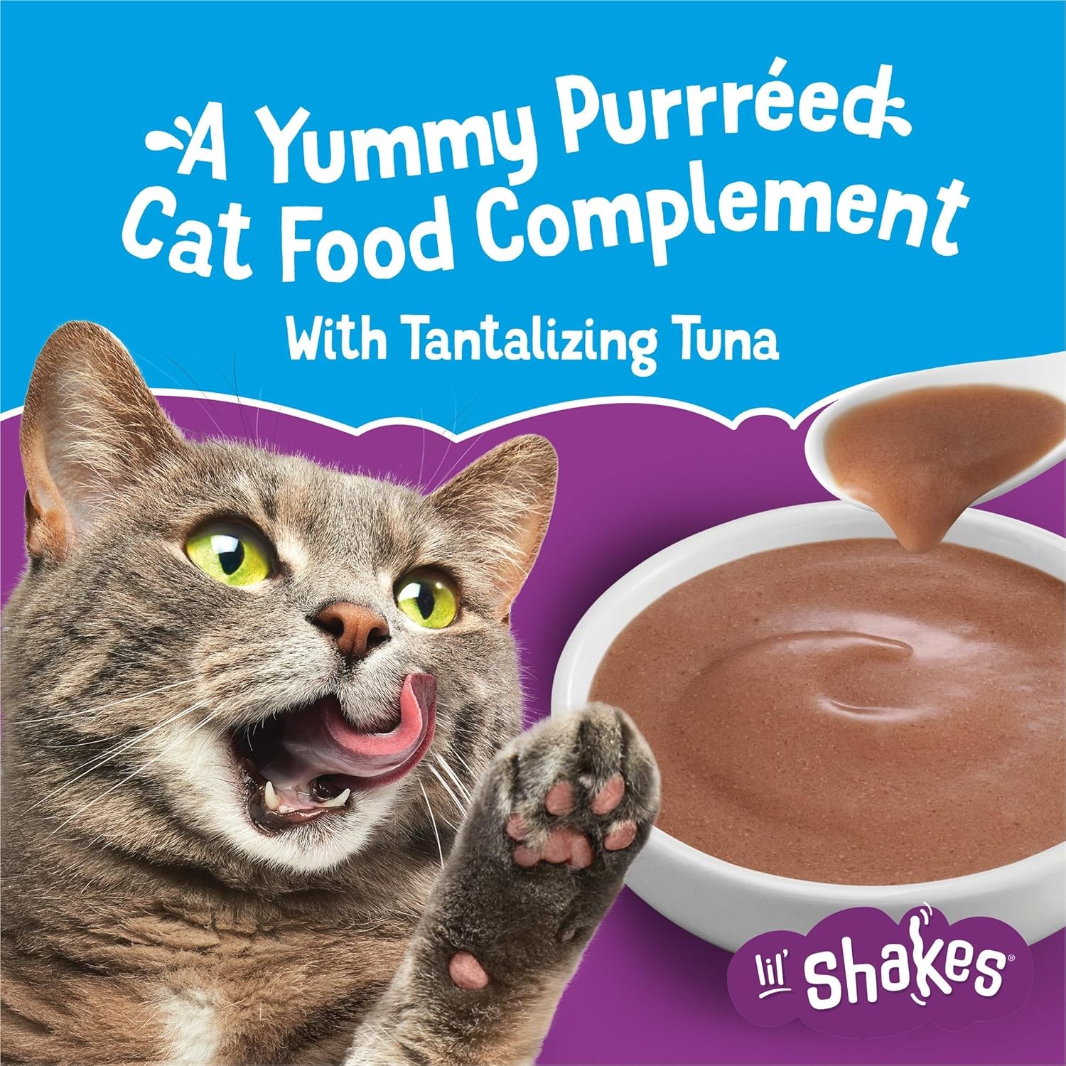 Purina Pureed Cat Food Topper Lil’ Shakes W/ Tantalizing Tuna Lickable Cat