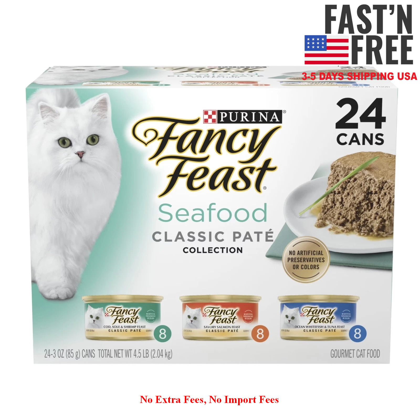 2 Pack, Purina Fancy Feast Classic Pate Kitten Food, Wet Cat Food, Seafood, 3 oz