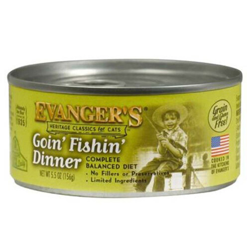 Evanger’s Heritage Classic Wet Cat Food Goin’ Fishin’, 24Each/5.5 Oz, 24 Pack (C