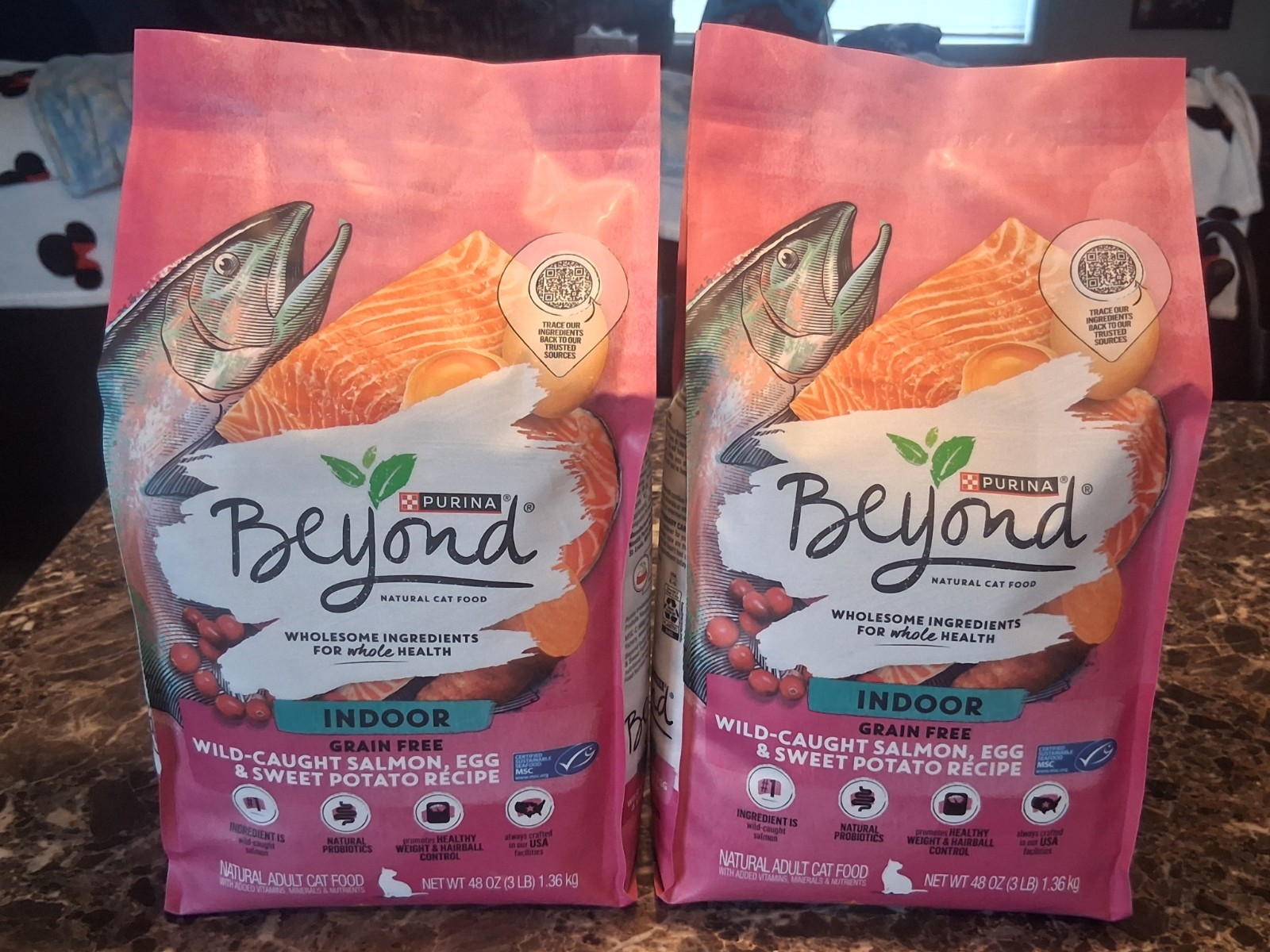 (2) 3 Lb Purina Beyond Wholesome Ingredients Dry Cat Food Salmon Egg & Potato