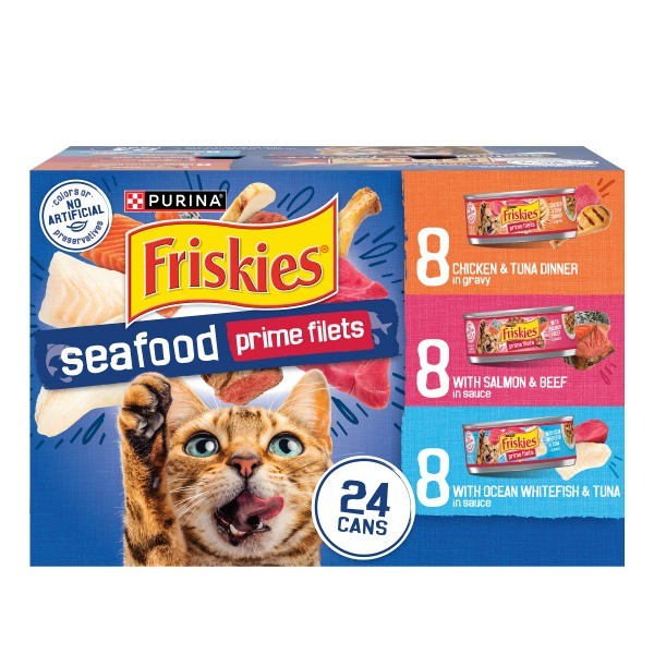 Seafood Prime Filets with Chicken, Beef and Seafood Wet Cat Food