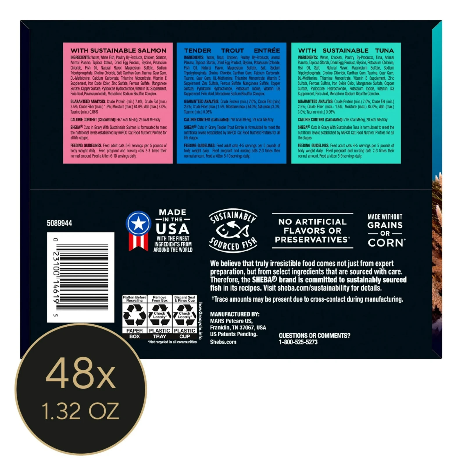(2 pack) Sheba Perfect Portions of Cat Food Cuts, 2.6 oz Twin Pack Trays (24 Ct)