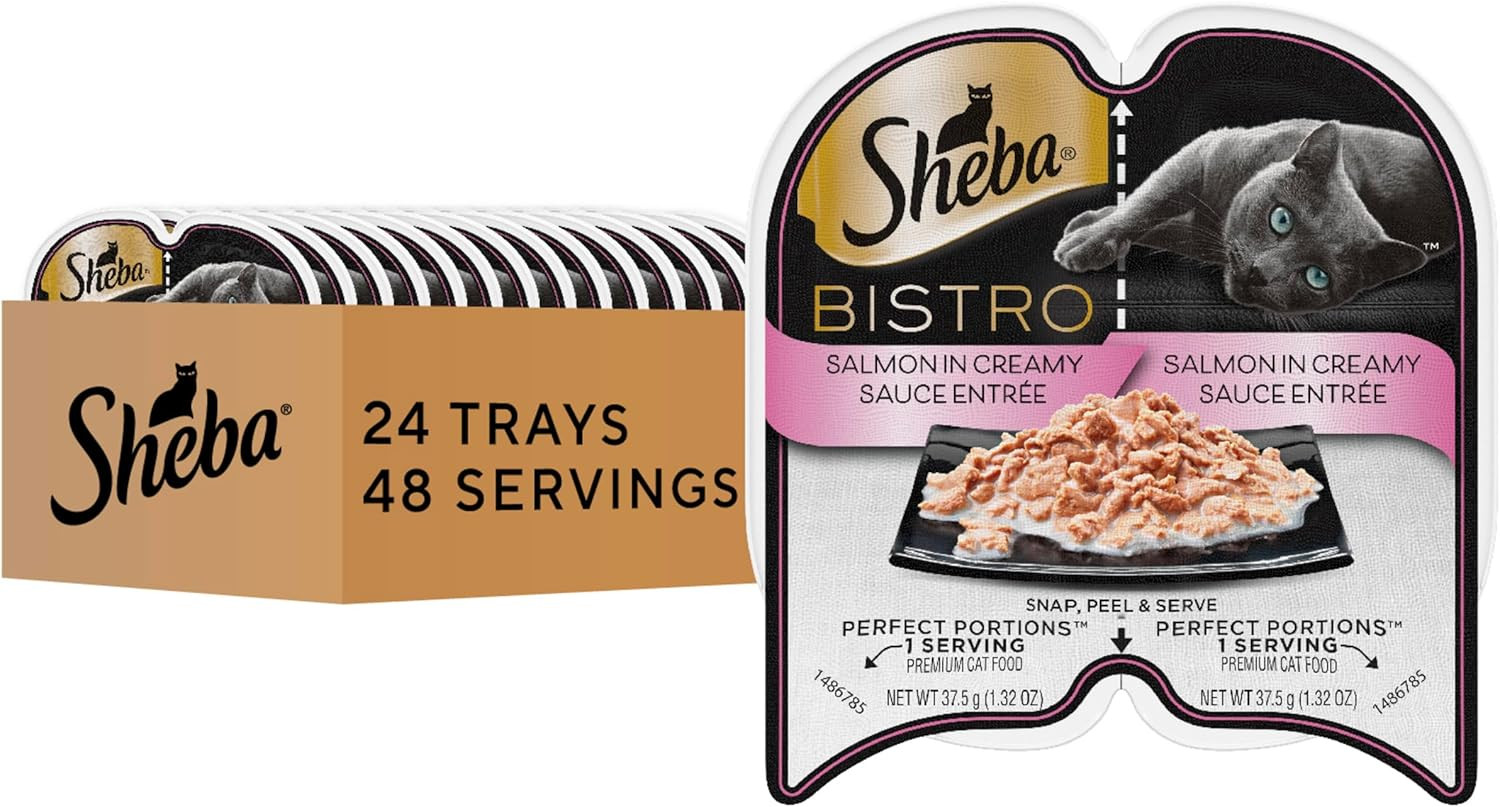 Perfect Portions Bistro Adult Wet Cat Food, Salmon in Creamy Sauce Entree, 2.6 O