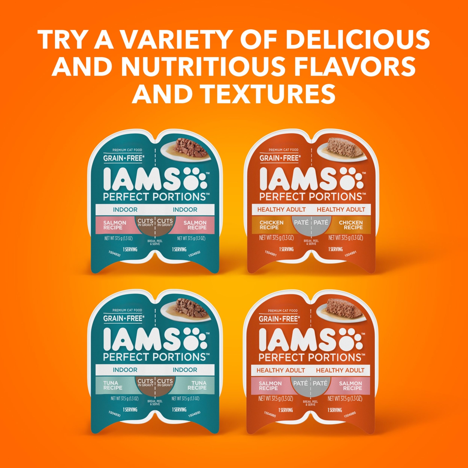 IAMS Perfect Portions Grain Free Adult Cat Food Salmon Tuna 12 Count Twin Packs