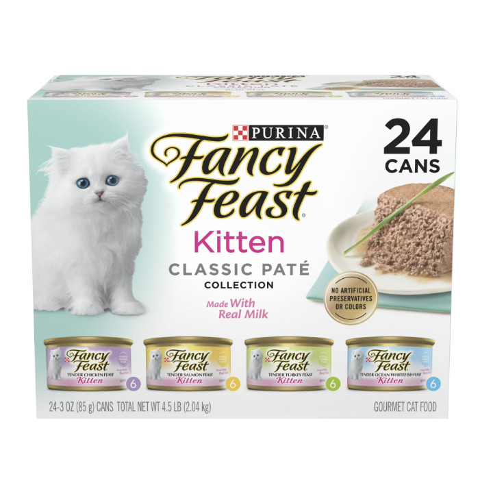 2 Pack Purina Fancy Feast Kitten Food, Wet Cat Food, Classic Pate Collection wit