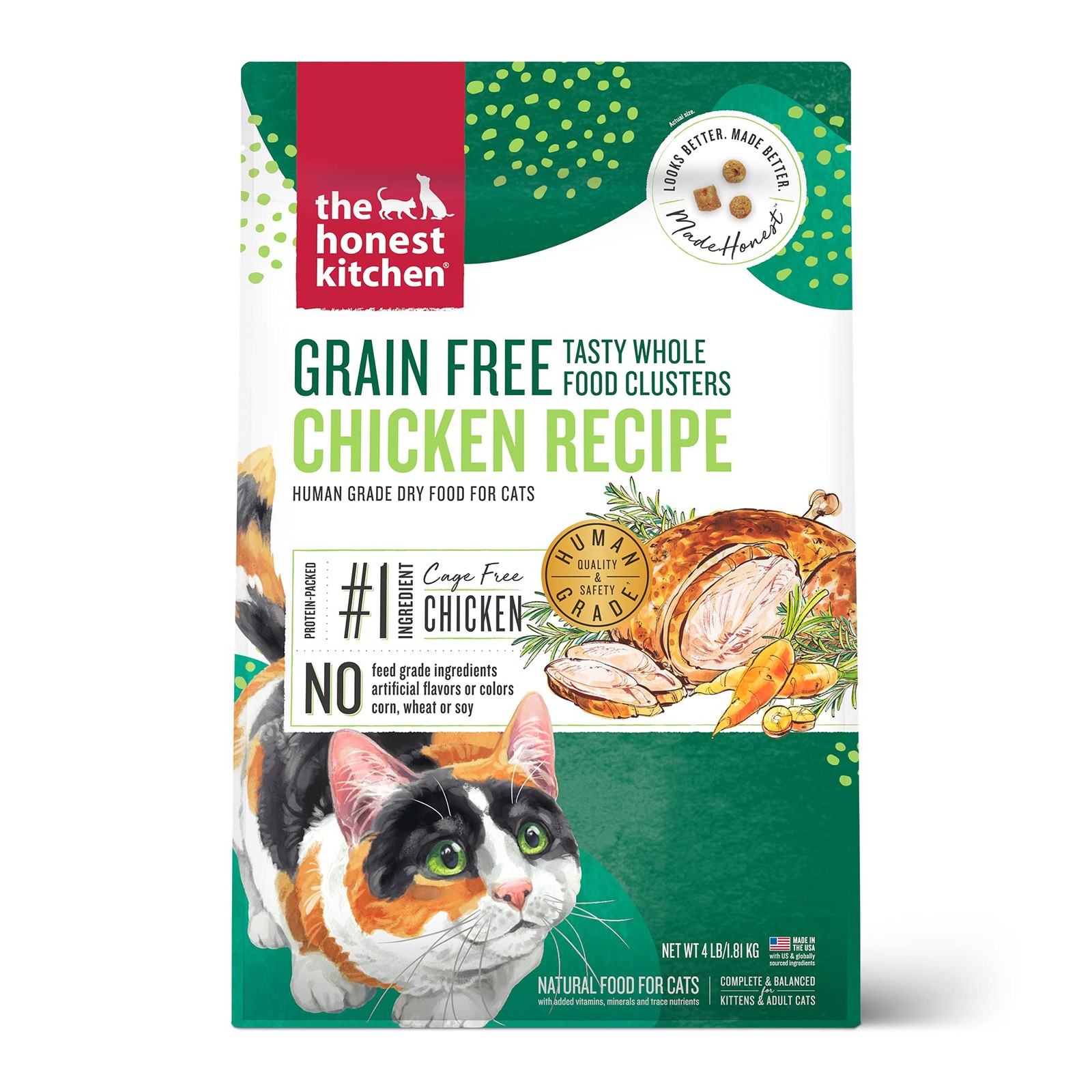 Human Grade Dry Cat Food 4 Pound Chicken Probiotics For Kittens And Adult Cats