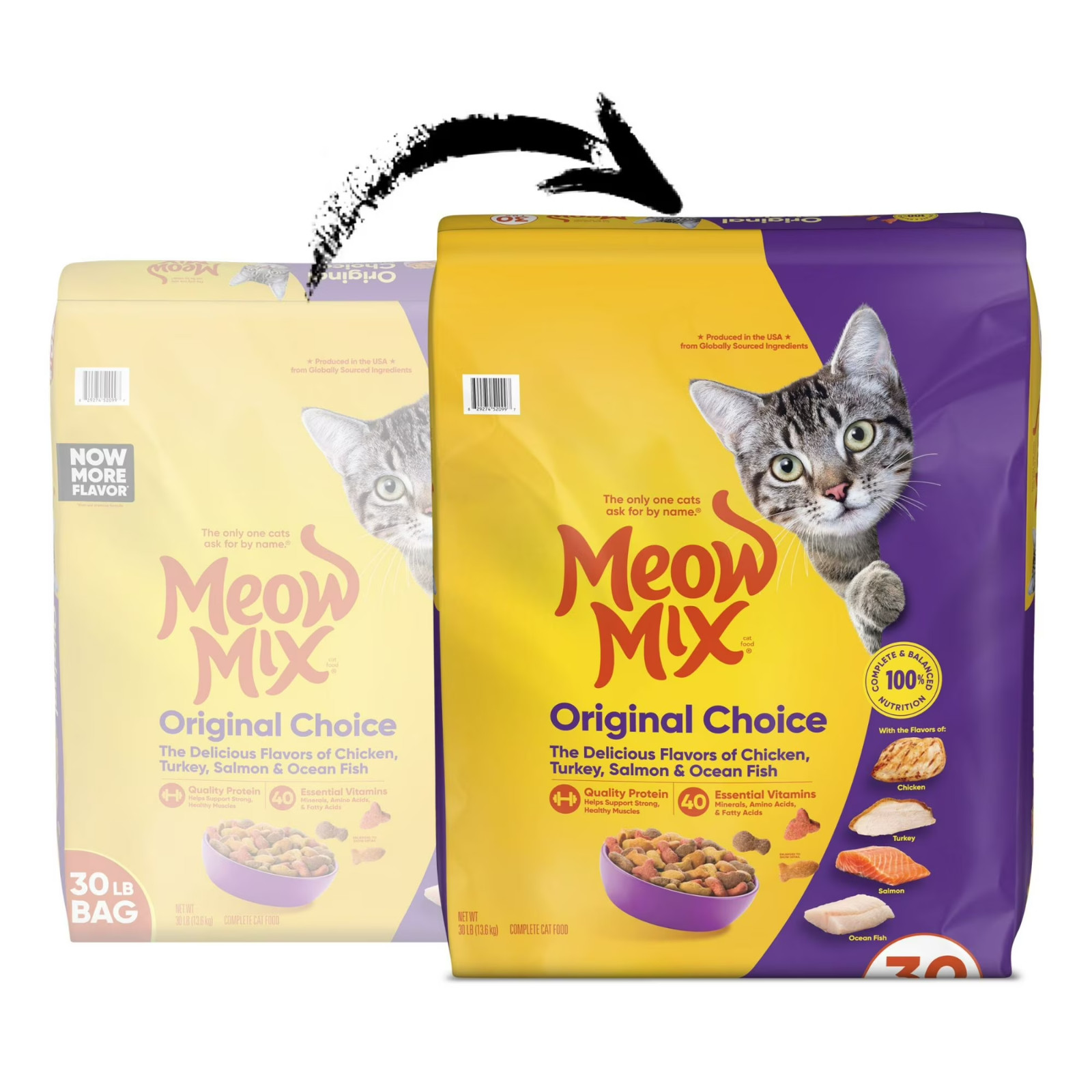 Meow Mix Original Choice Dry Cat Food 30 lb Bag Complete Balanced Nutrition