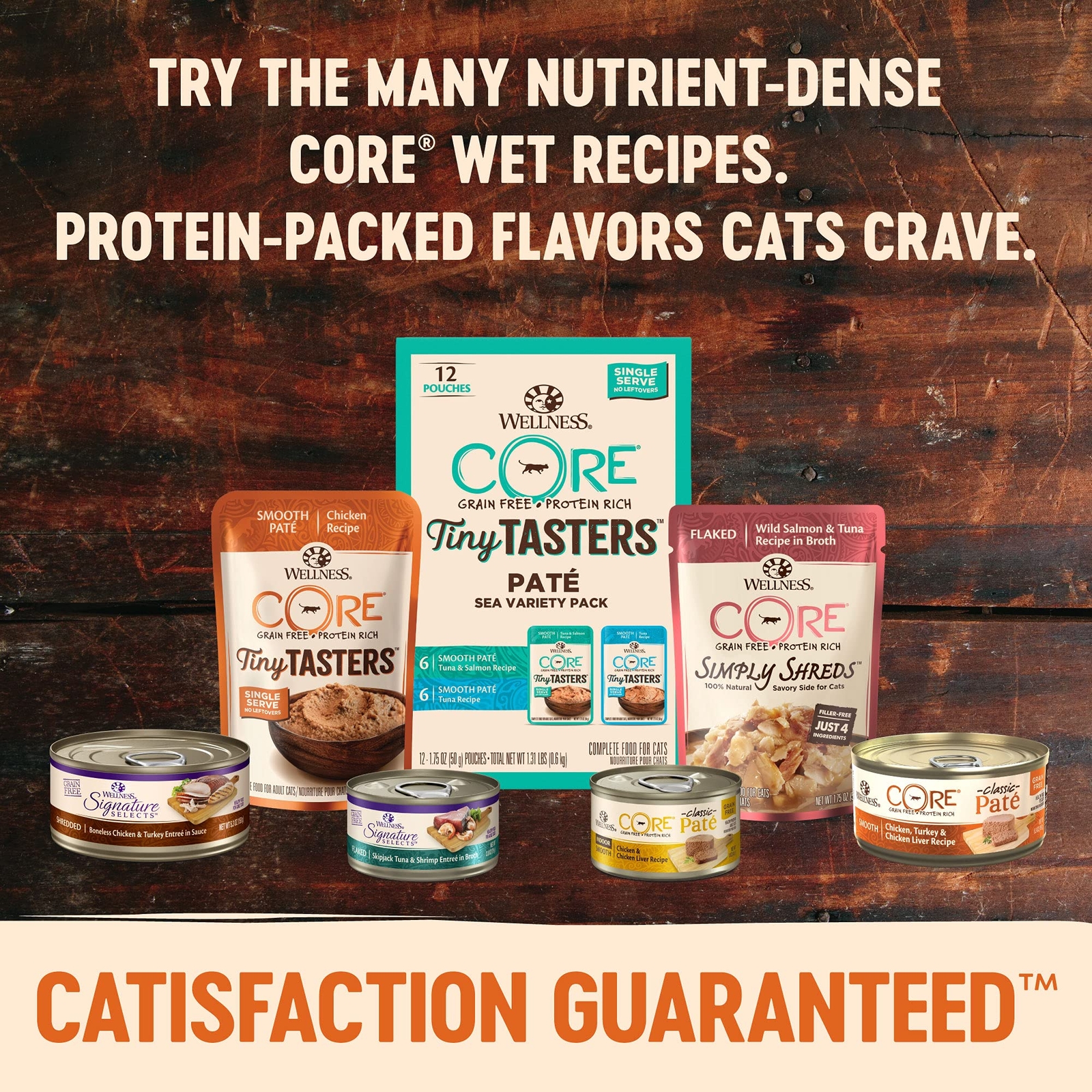 Wellness CORE Tiny Tasters Grain Free Tuna Salmon Wet Cat Food Pouch 12 Pack