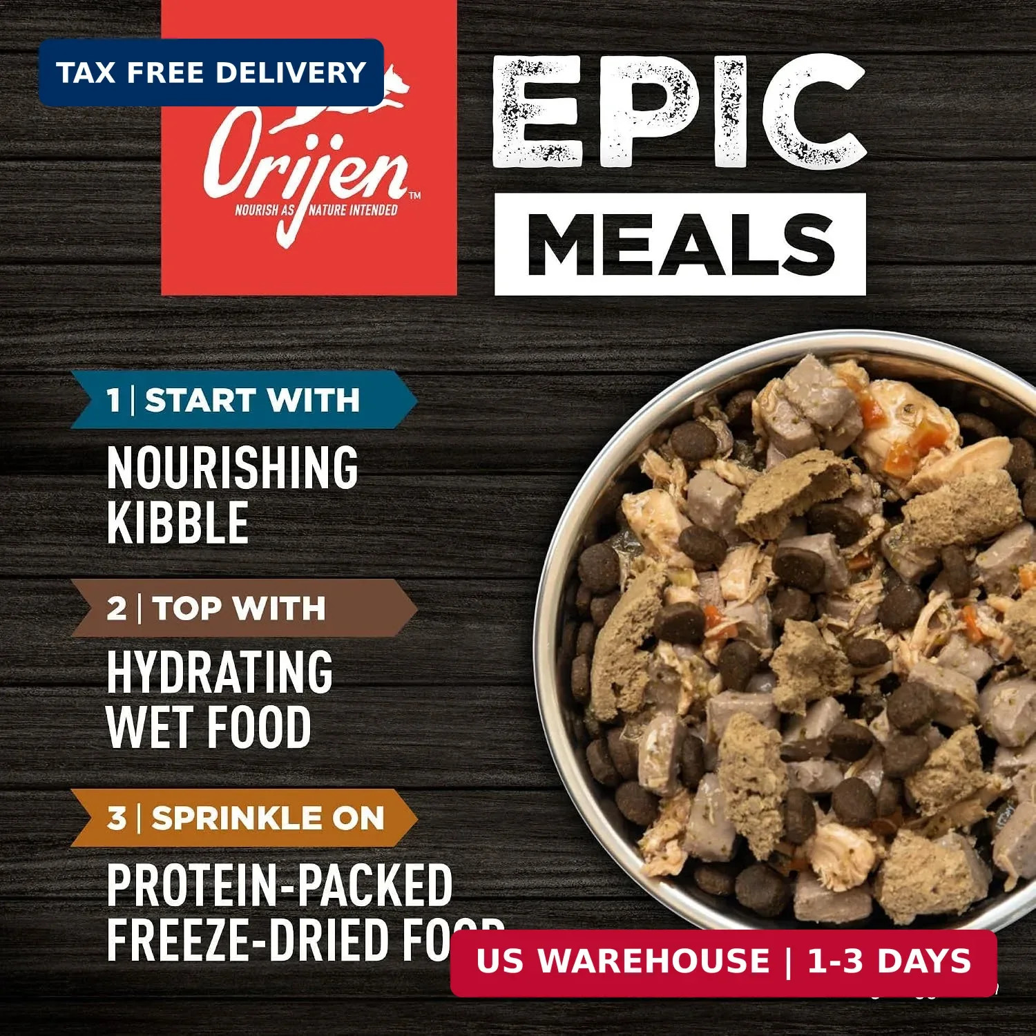 ORIJEN Grain Free WHOLEPREY Dry Dog Food Original Recipe 4.5lb. Bag | WHOLEPREY