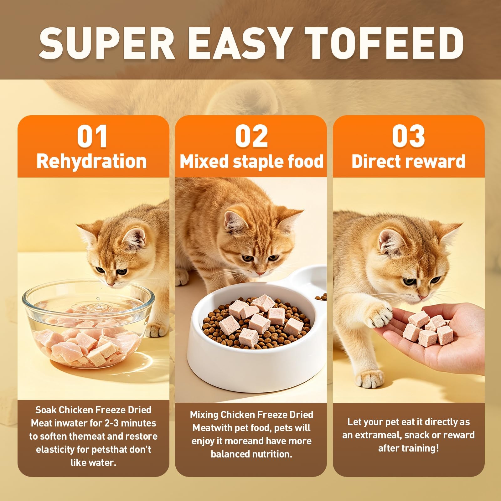 HECILI Freeze Dried Chicken Breast Cats & Dogs 0.44 Fl Oz (Pack of 1)