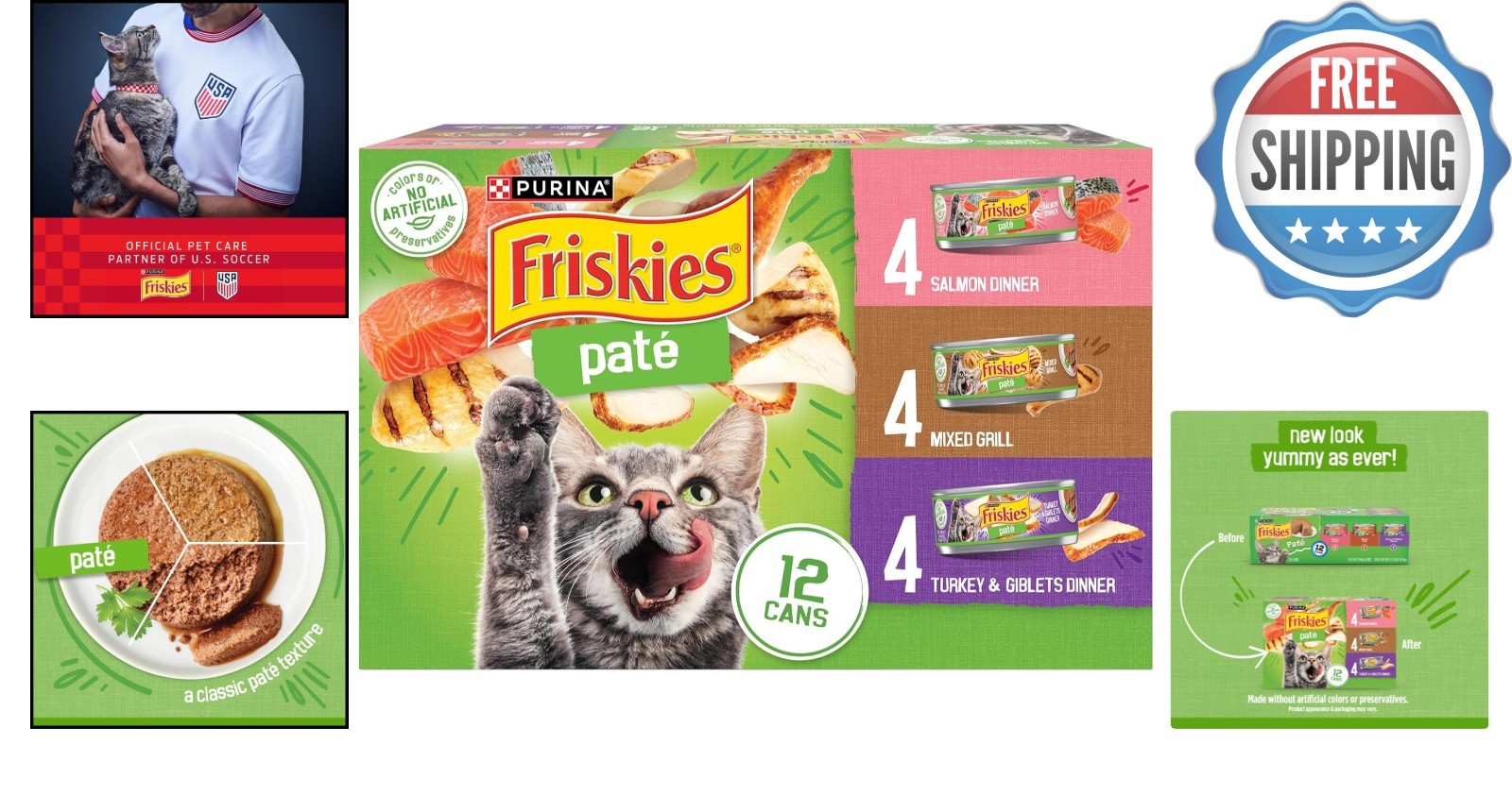 Smooth Pate Cat Food Variety Pack – Salmon, Turkey & Mixed Grill, 5.5 Ounce Cans