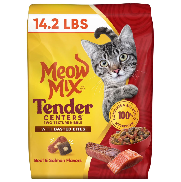 2 pack Meow Mix Tender Centers, Basted Bites Beef & Salmon, Dry Cat Food, 14.2lb