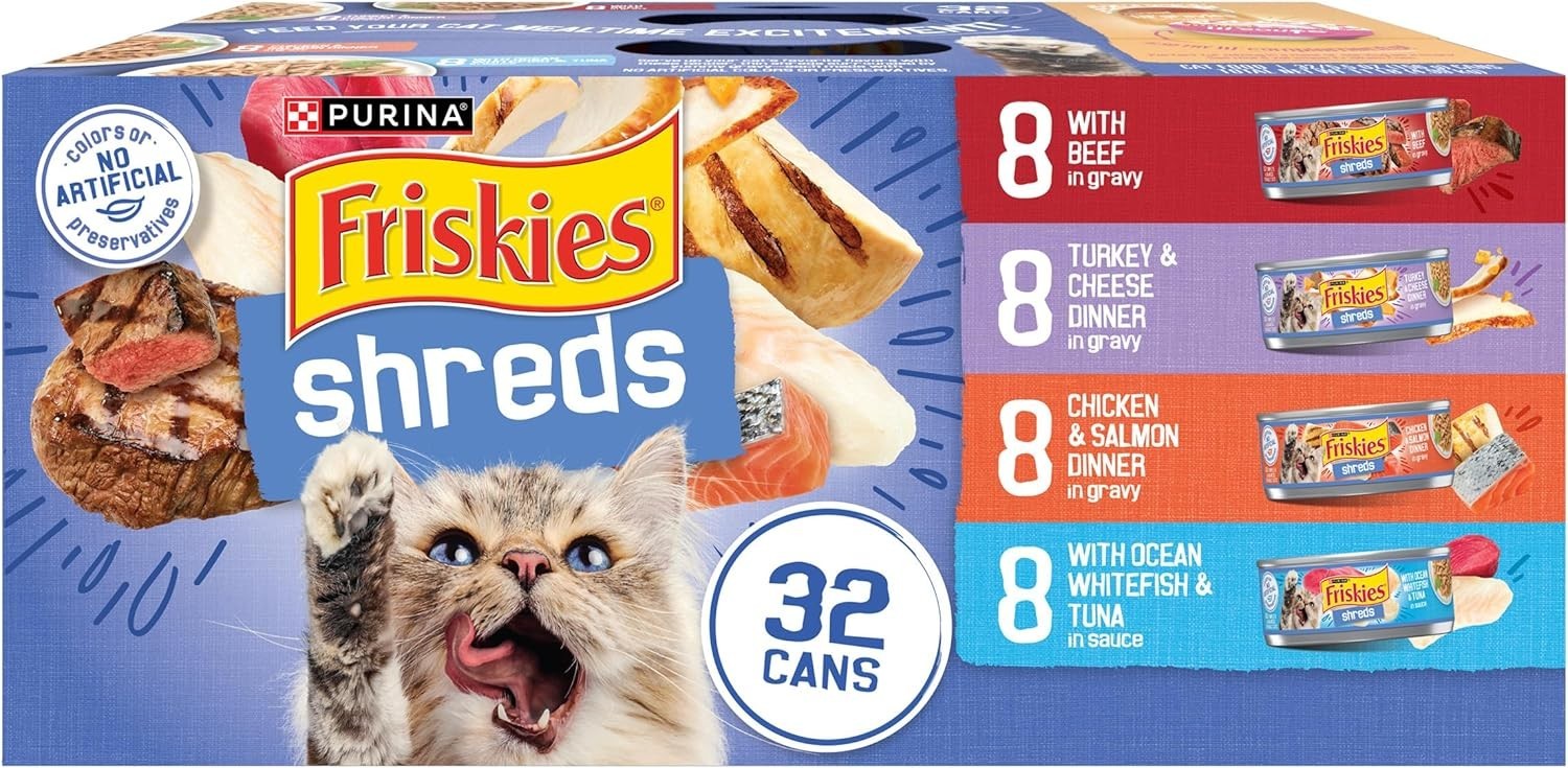 Purina Gravy Wet Cat Food Variety Pack, Savory Shreds With Beef, Turkey and C…