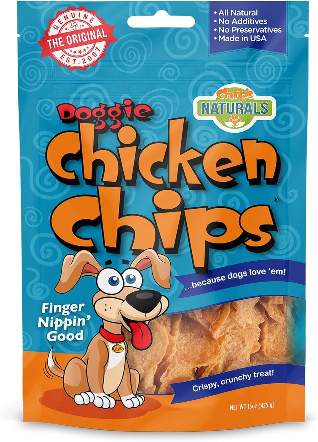 Doggie Chicken Chips Large 15 Oz All Natural High Protein Low Calorie Healthy Do