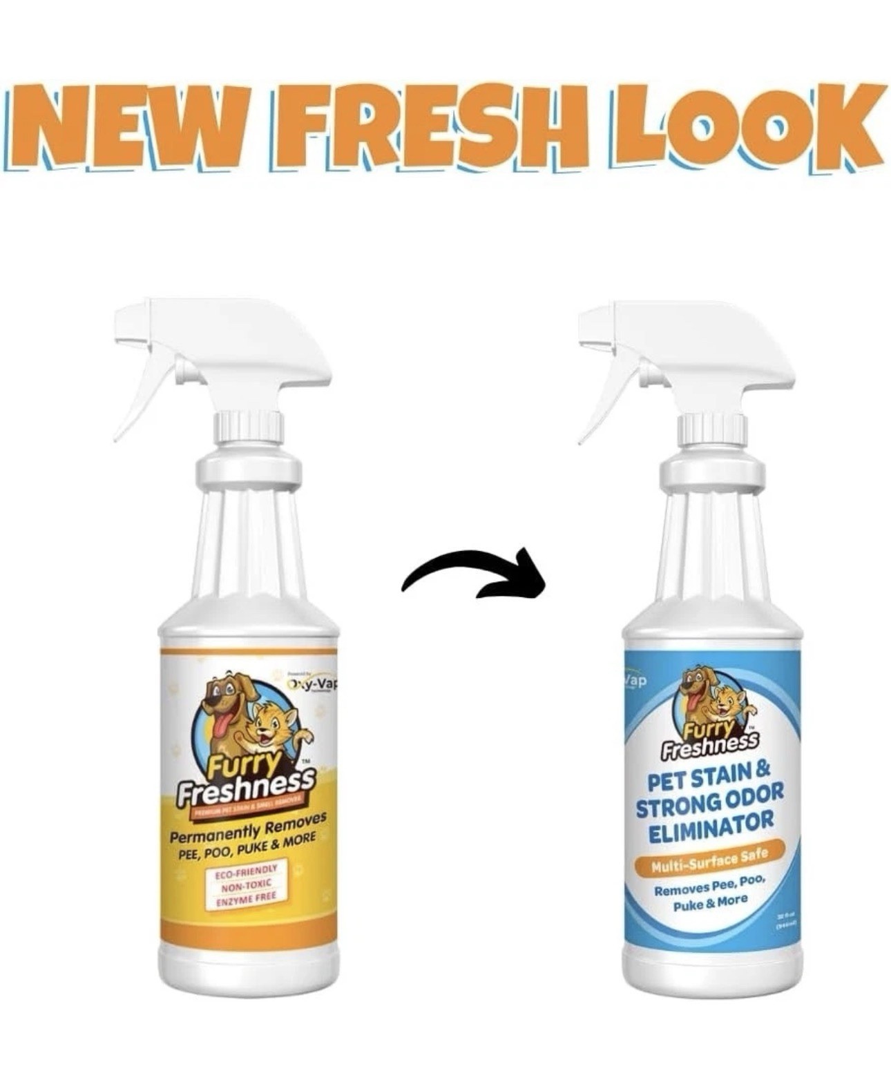 FurryFreshness Extra Strength Cat or Dog Pee Stain & Permanent Odor Remover + Sm