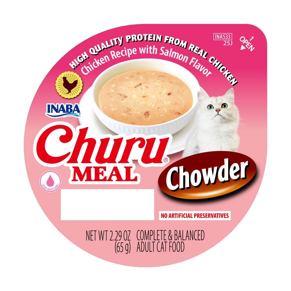(24 pack) Meal Chowder Adult Wet Cat Food, 2.29 oz cup, Chicken Recipe